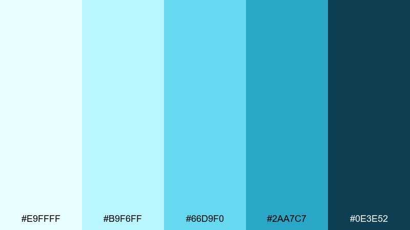 poolside glass sky color palette with hex codes