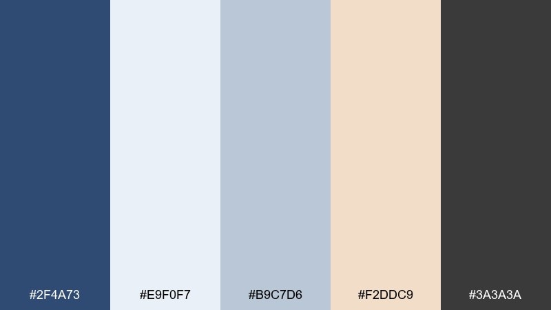 porcelain blue classic color palette with hex codes