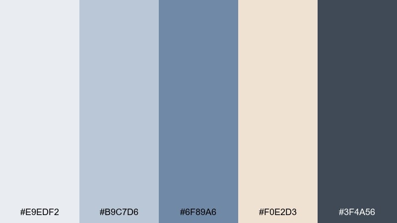 porcelain blue edwardian color palette with hex codes