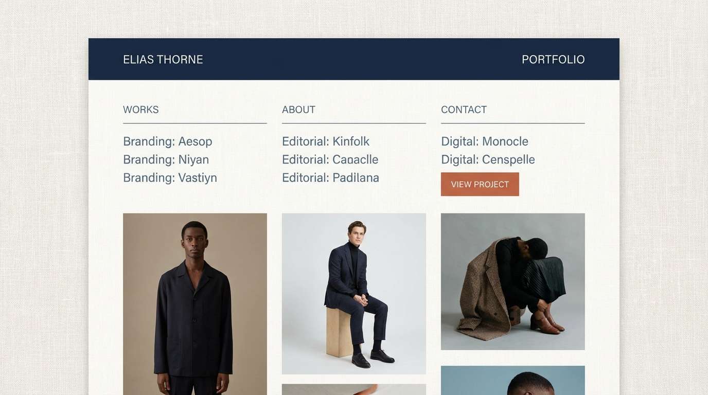 editorial ui homepage mockup