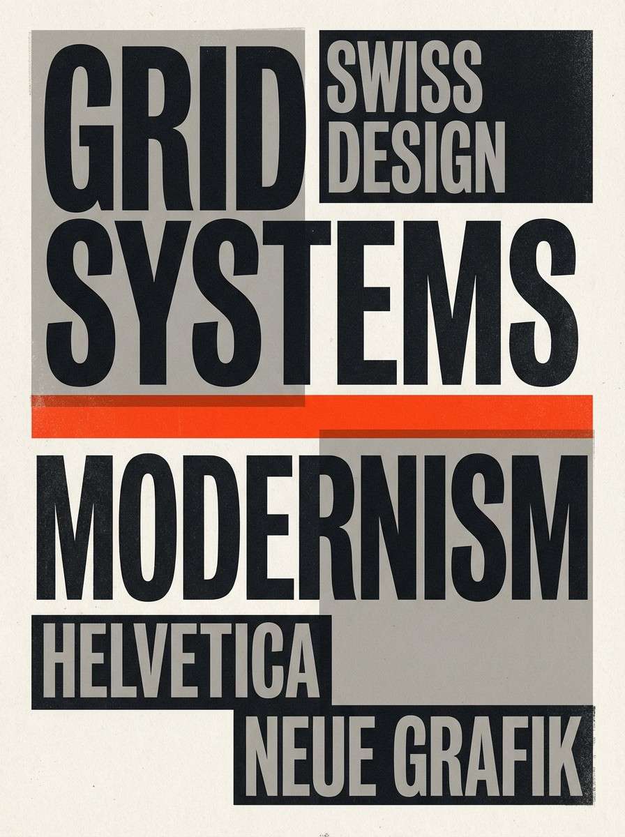 typography poster gray orange