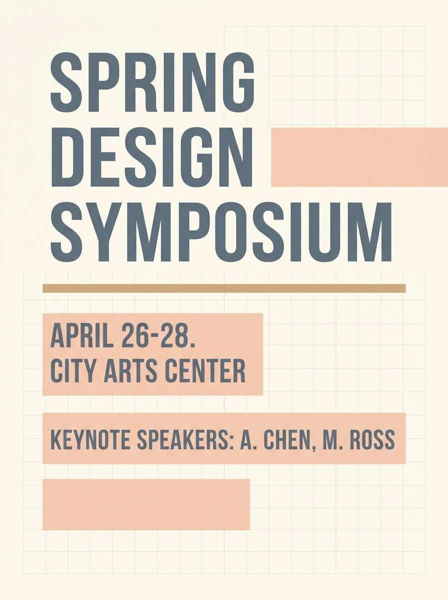 minimal flyer peach grid