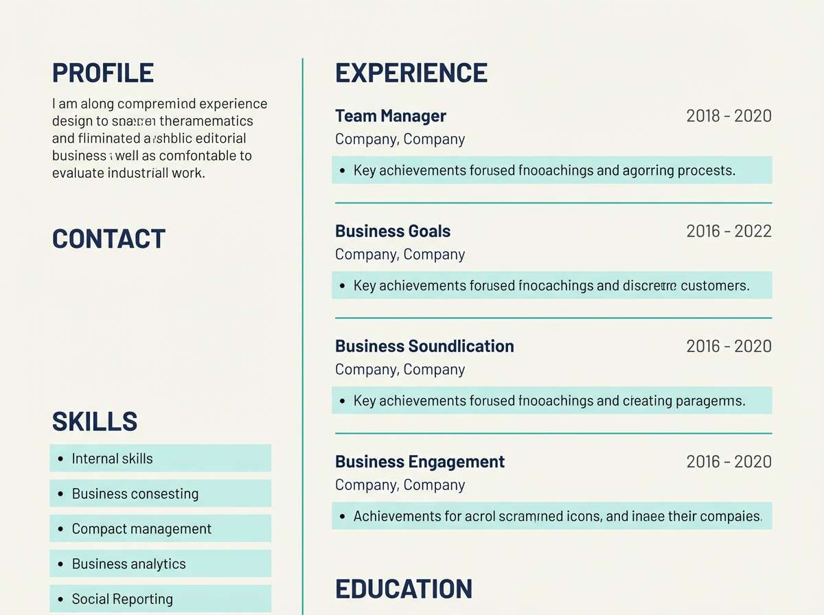 resume layout sea glass