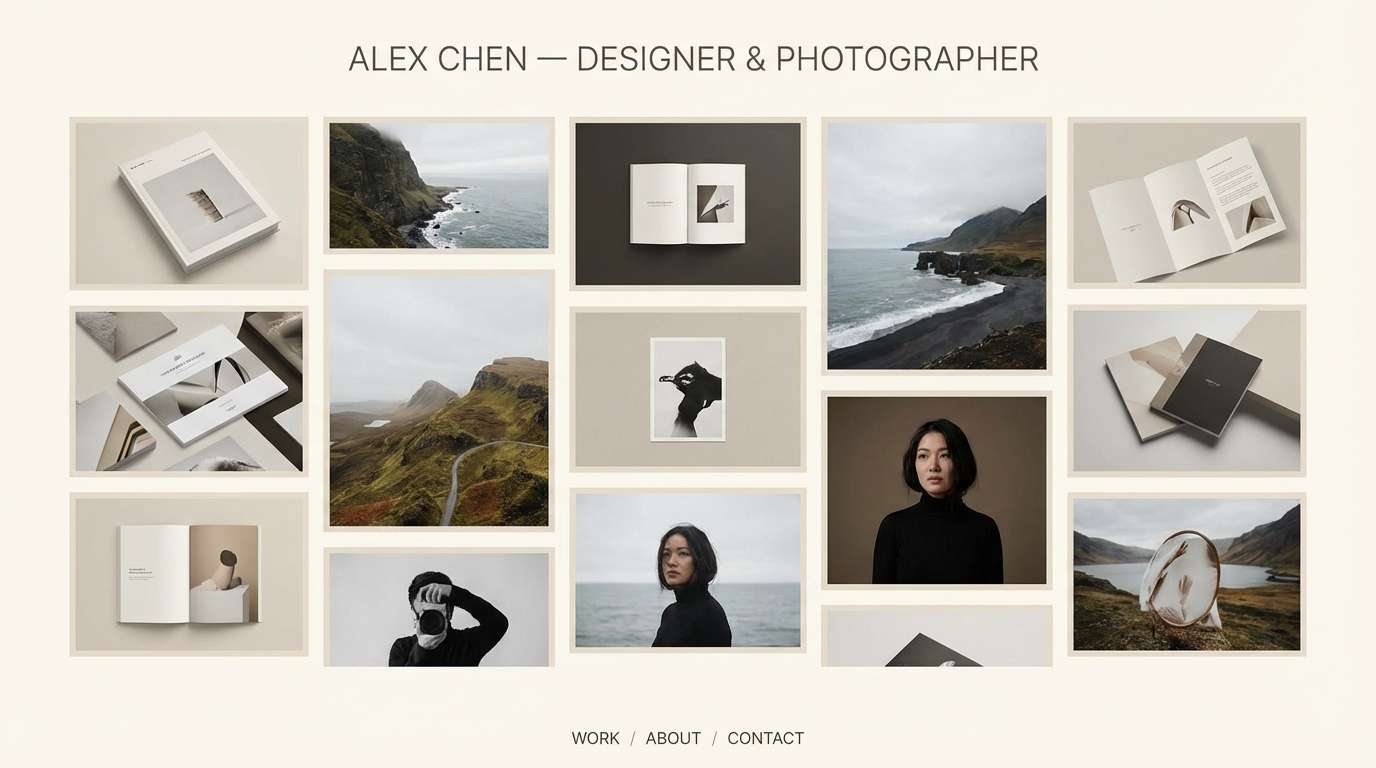 ivory portfolio website ui