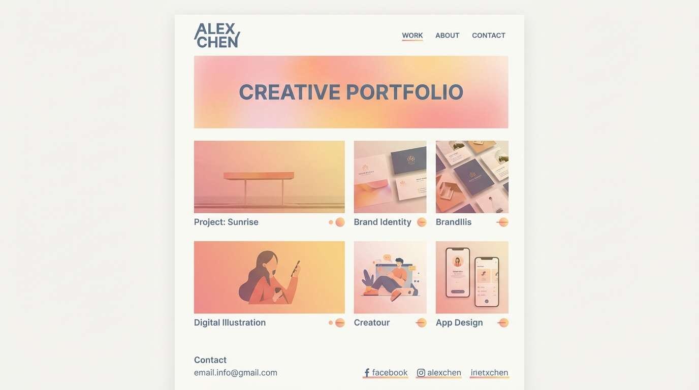 warm portfolio ui layout