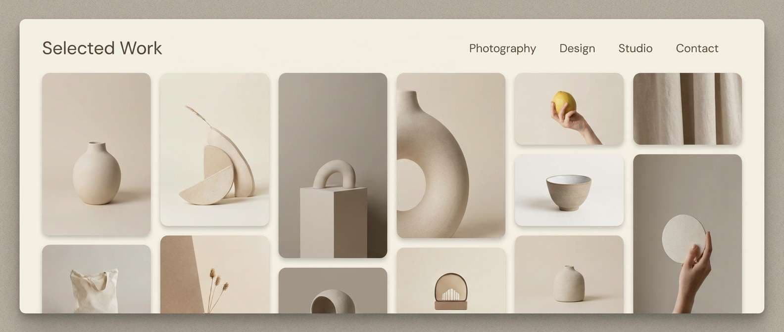portfolio website warm neutrals