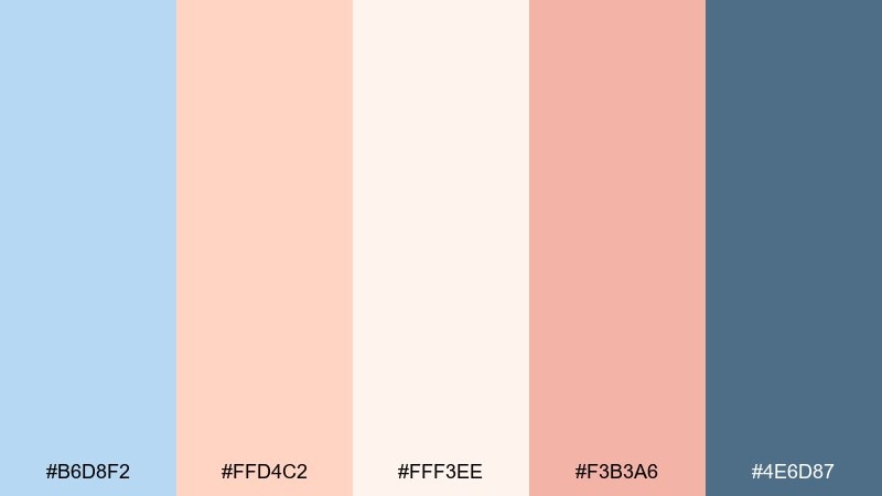 powder blue and peach sorbet powder blue color palette with hex codes