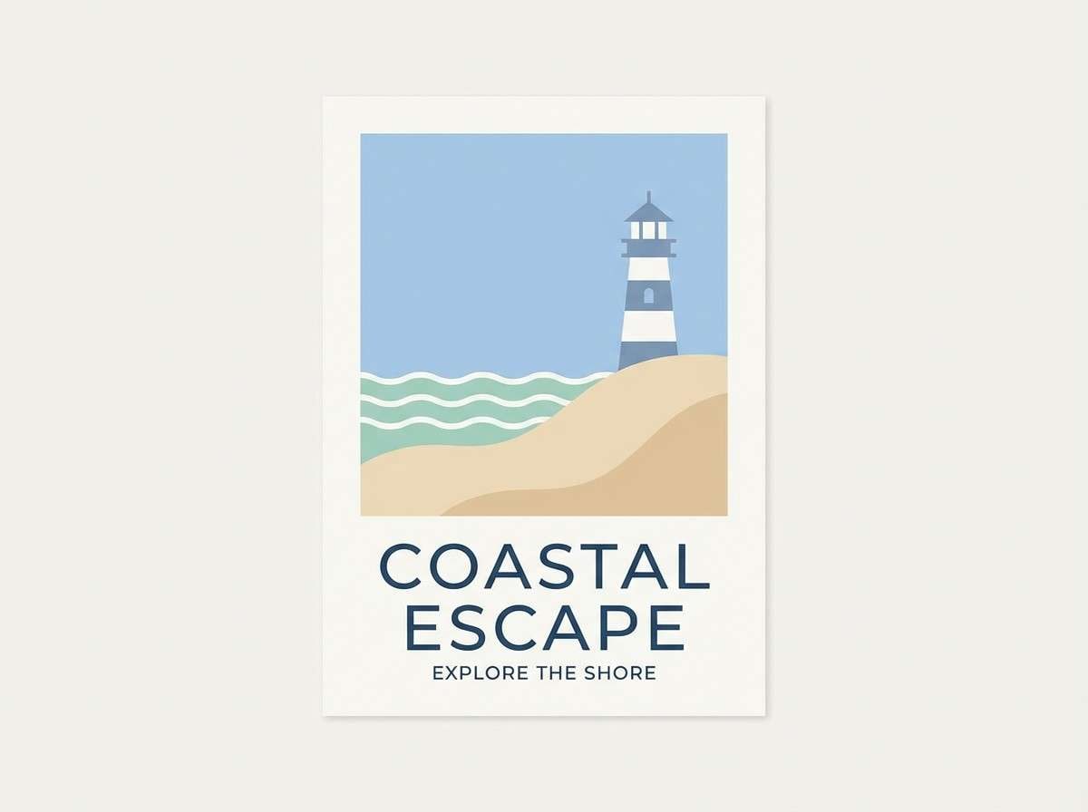 coastal travel poster design