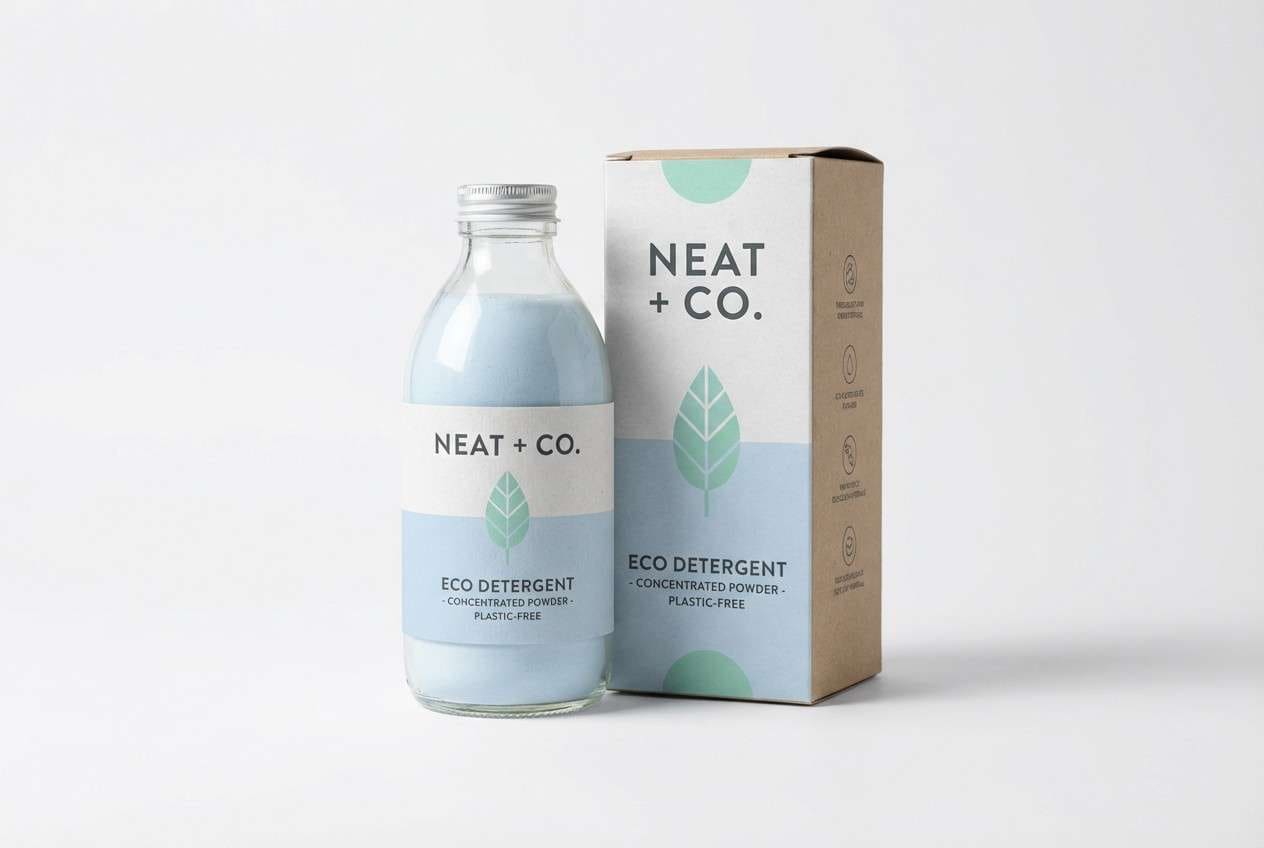 eco detergent packaging mockup