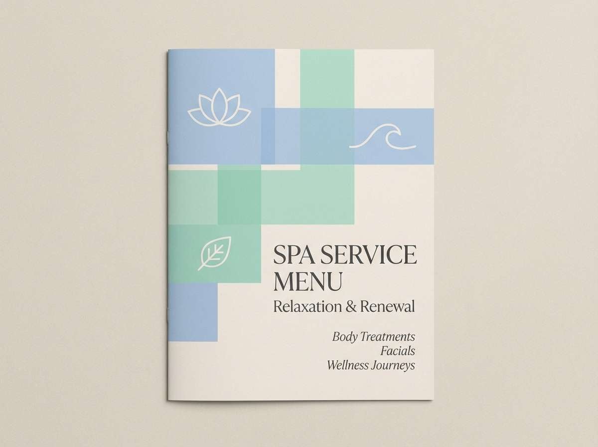 spa menu brochure cover