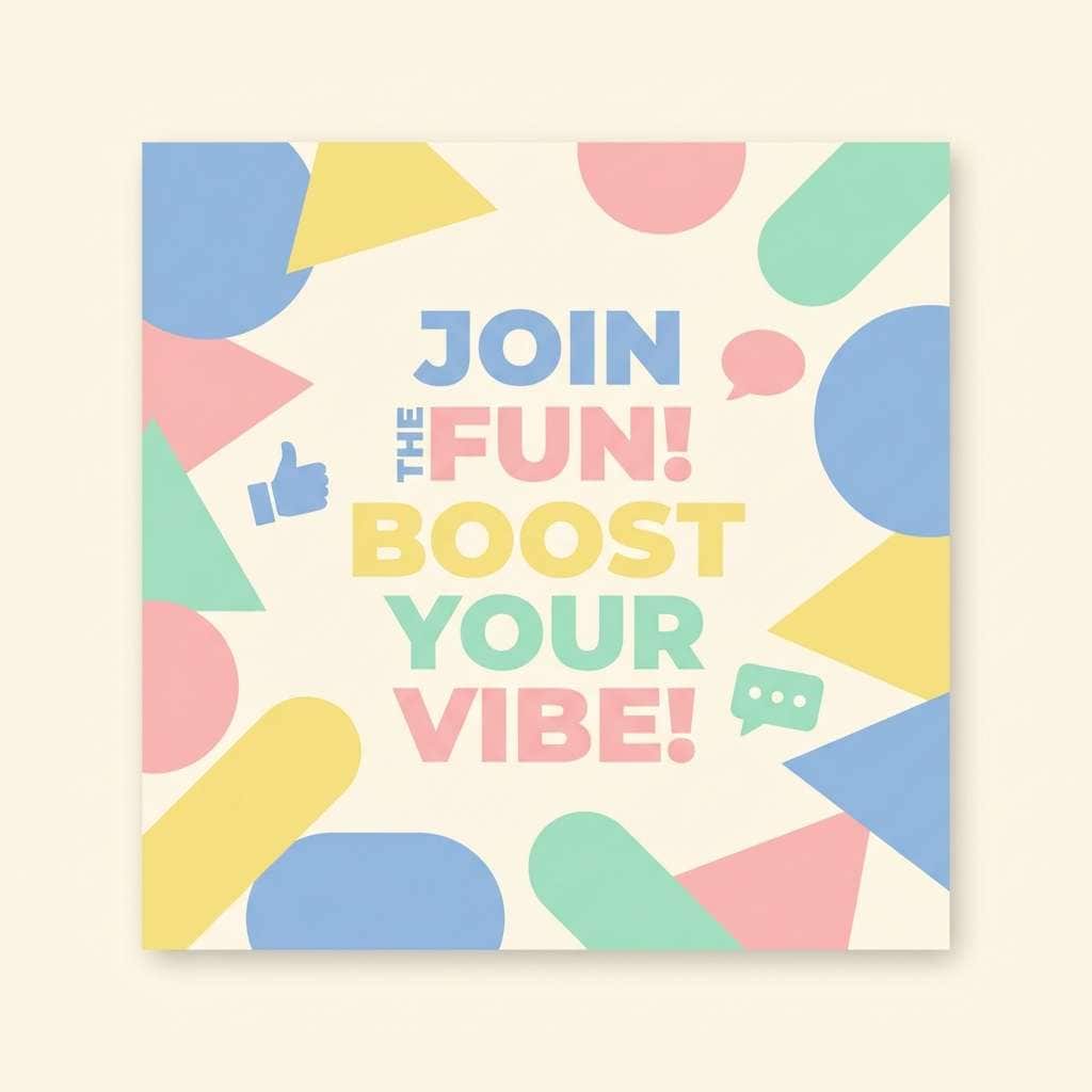 retro social promo graphic