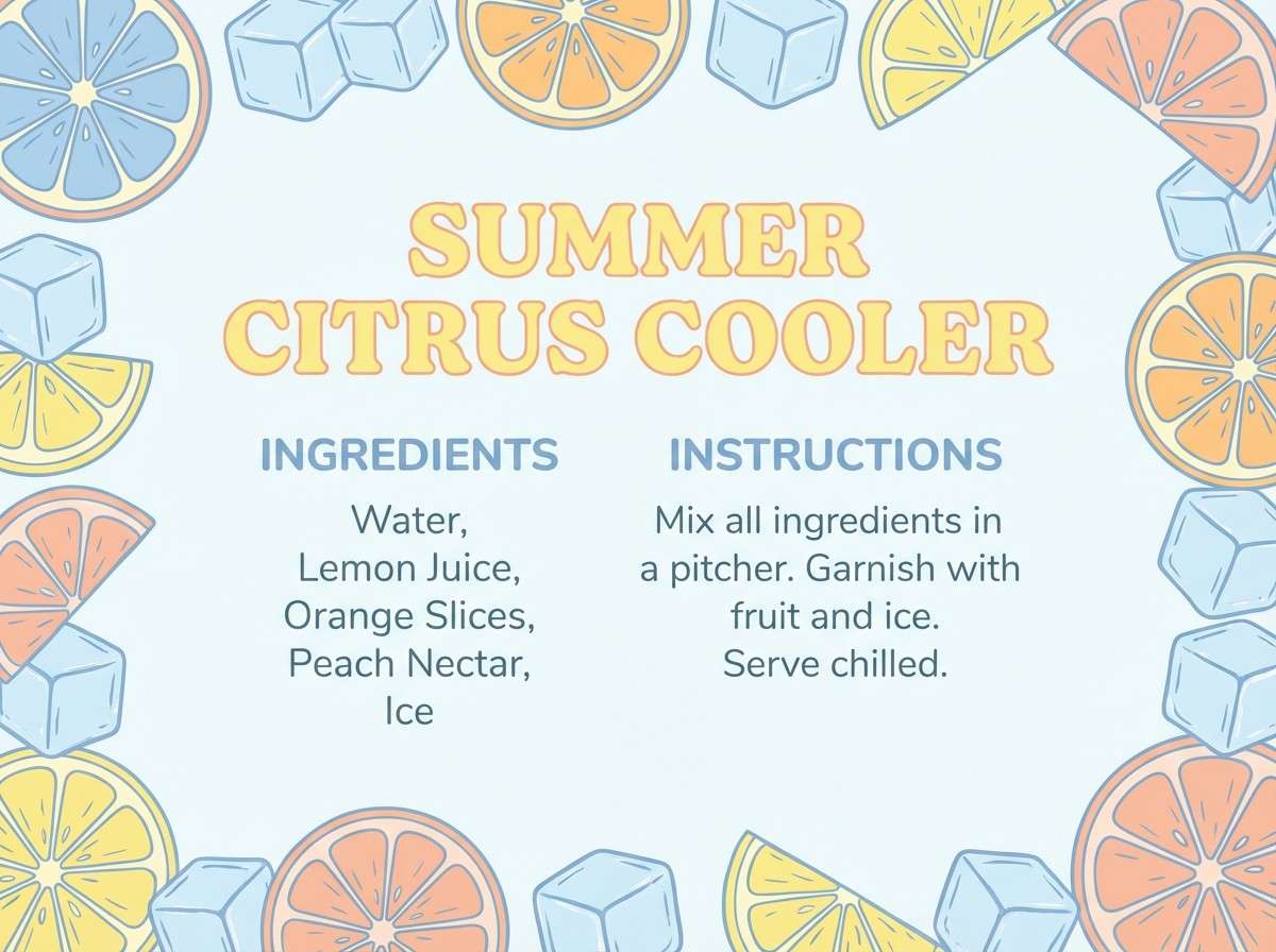 summer recipe card design