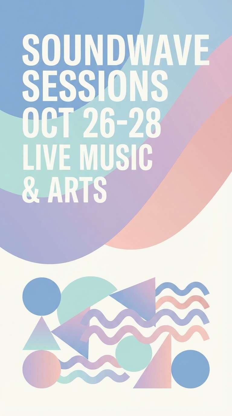 aurora gradient music poster