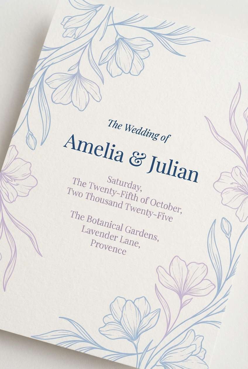 bluebell wedding invitation card