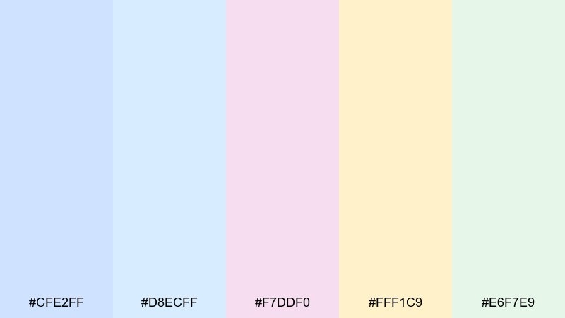 powder blue daybreak pastel color palette with hex codes