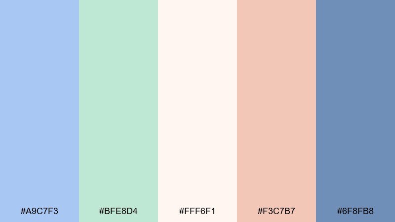 powder blue garden blue pastel green color palette with hex codes