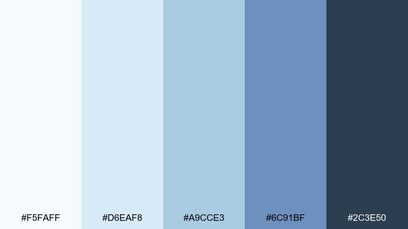 powder blue haze watercolor color palette with hex codes