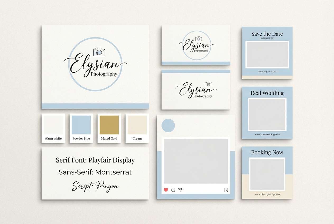 wedding brand kit in powder blue