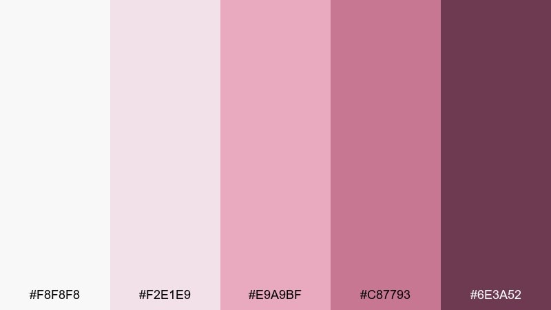 powder pink concrete color palette with hex codes