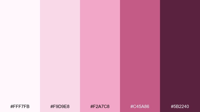powder pink gentle hospital color palette with hex codes