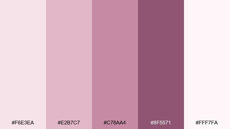 powdered berry color palette with hex codes