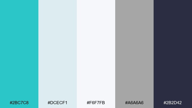 powdered sky color palette with hex codes
