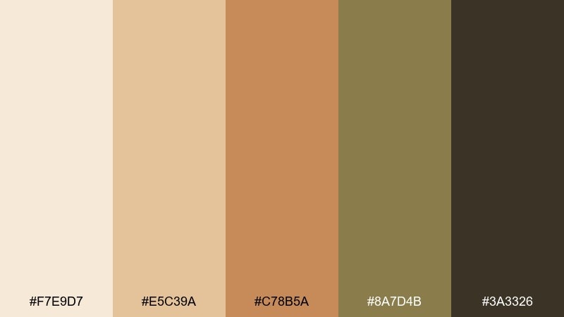 prairie sunrise earthy color palette with hex codes