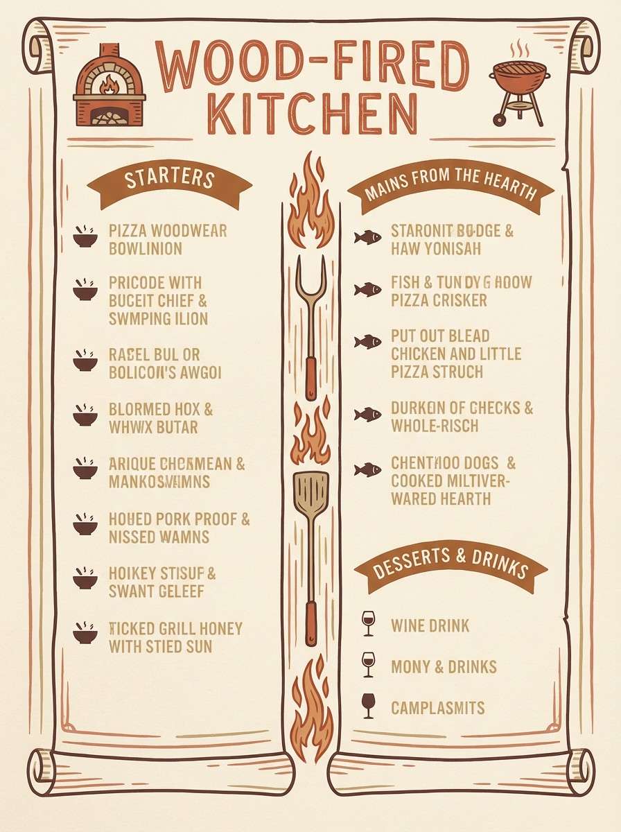 woodfired menu design