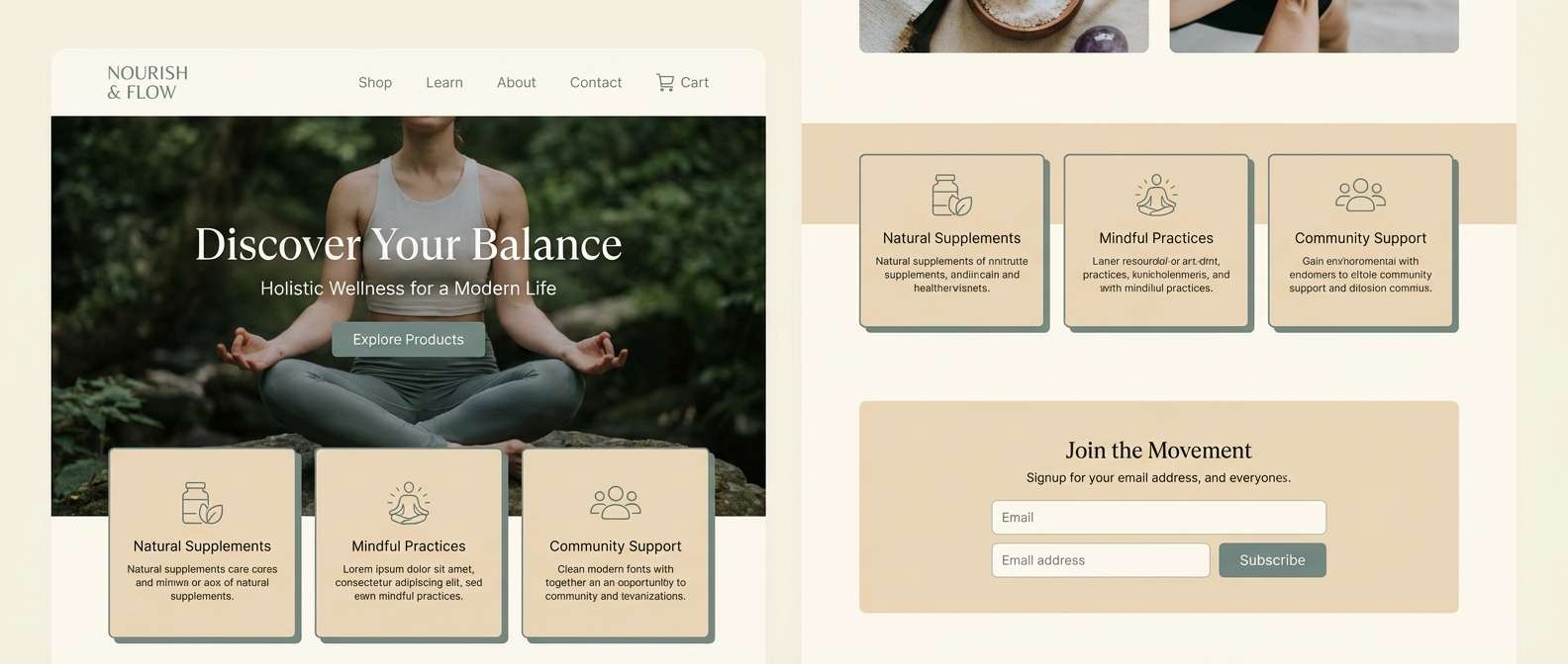 wellness landing page