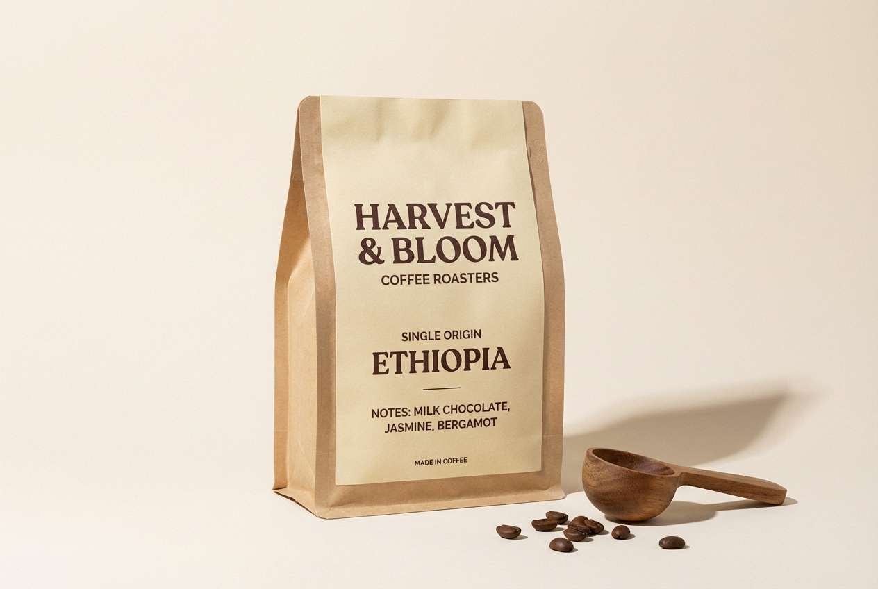 premium coffee bag shot