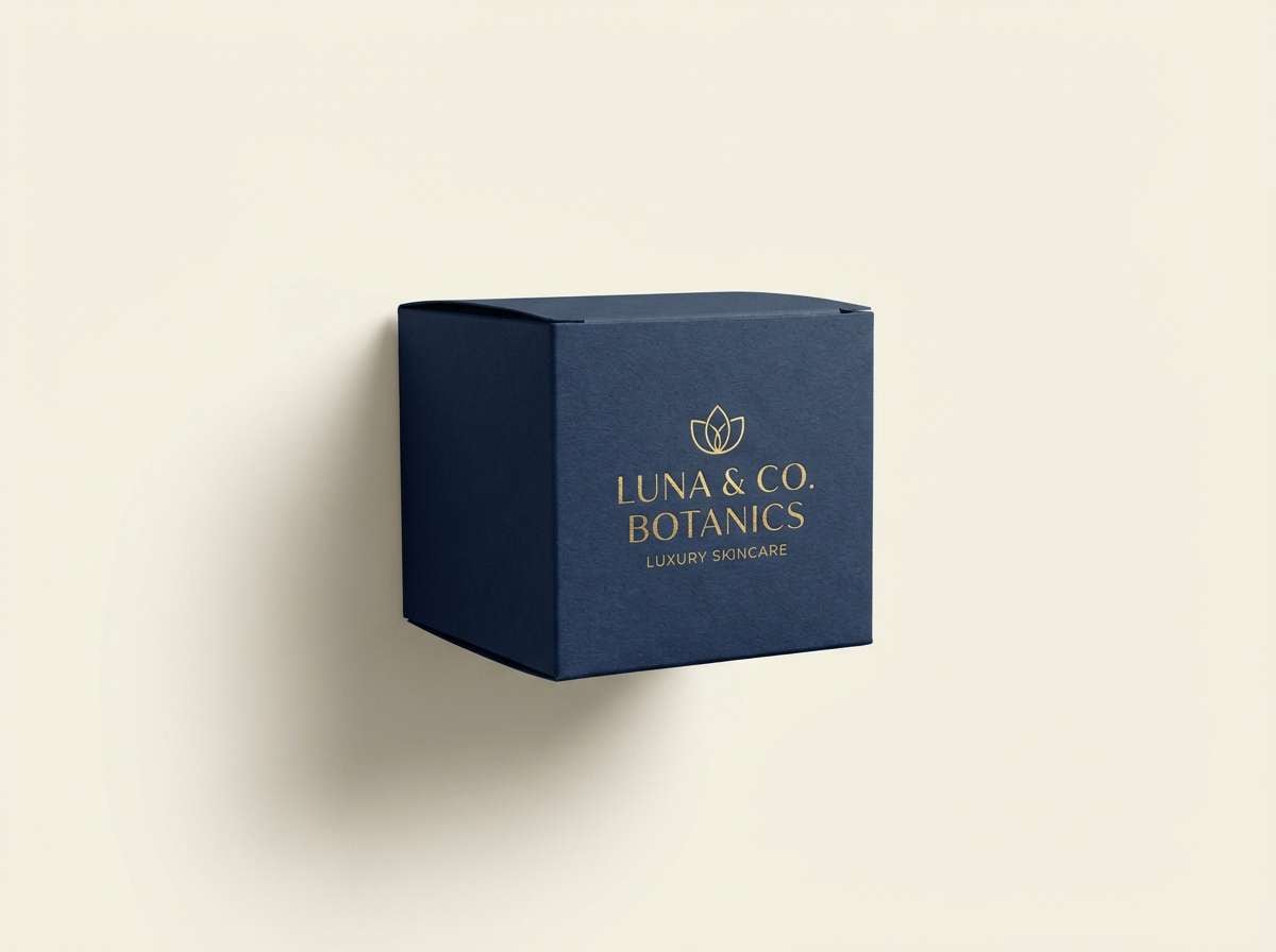 navy gold skincare packaging