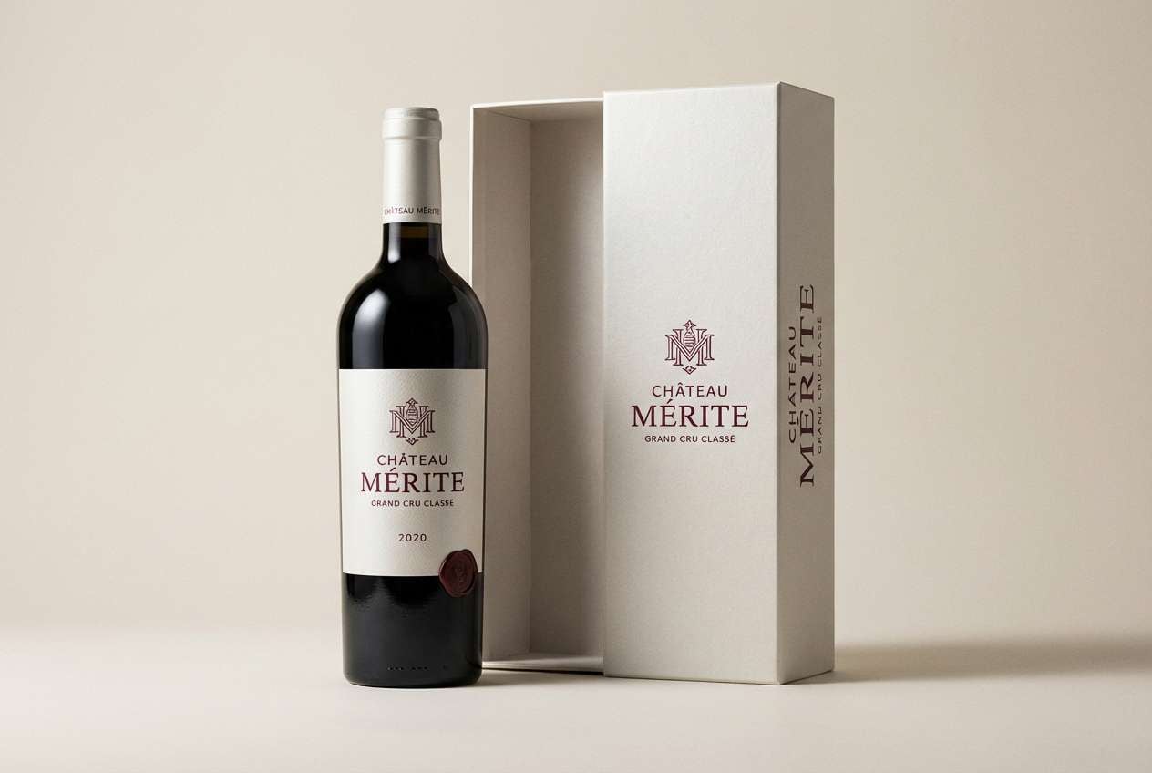 premium wine label mockup