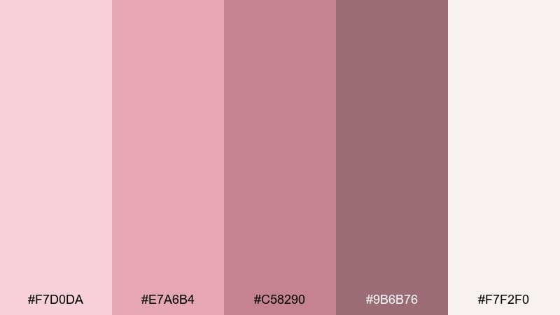 pressed blossom rose blush color palette with hex codes
