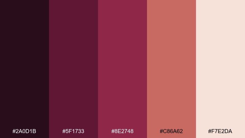 pressed merlot vineyard color palette with hex codes