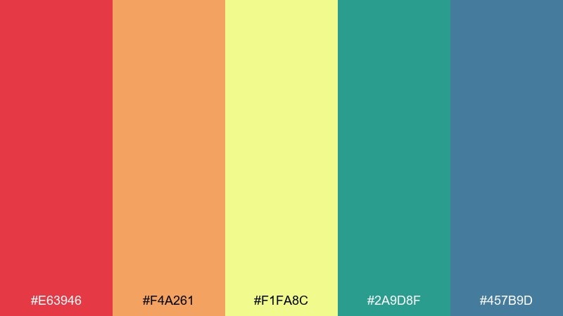 pride parade bold rainbow color palette with hex codes