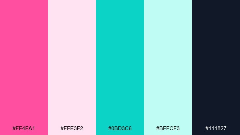prism flamingo tech color palette with hex codes