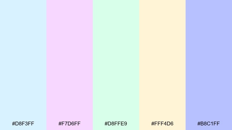 prism mist holographic color palette with hex codes