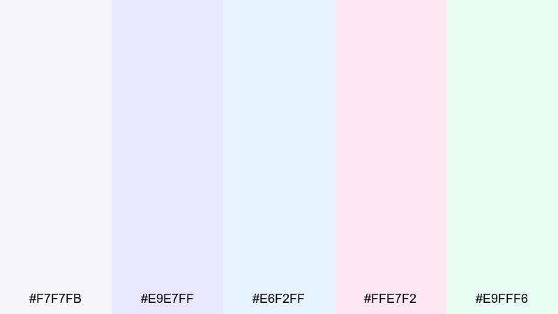 prismatic neutral bubbles color palette with hex codes