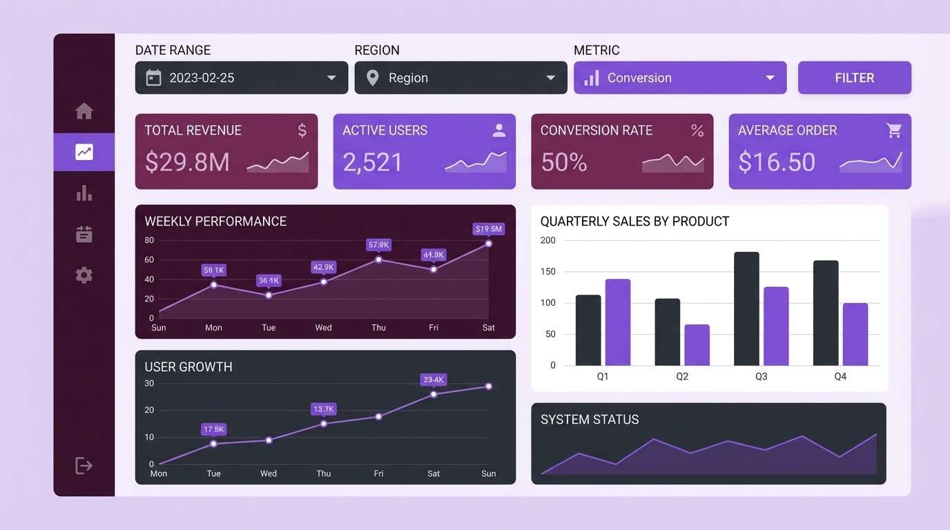 plum data dashboard ui