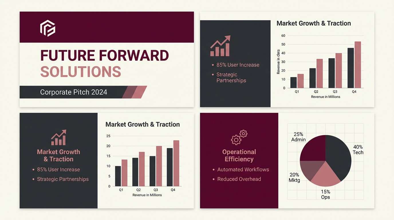 burgundy pitch deck slides