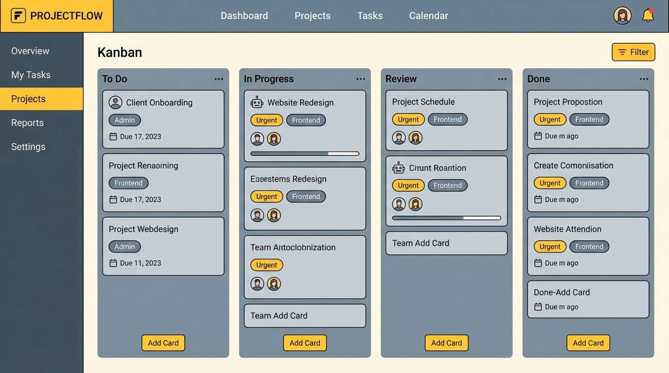 saffron kanban board ui