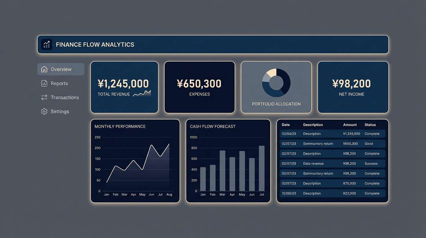 finance dashboard ui mockup