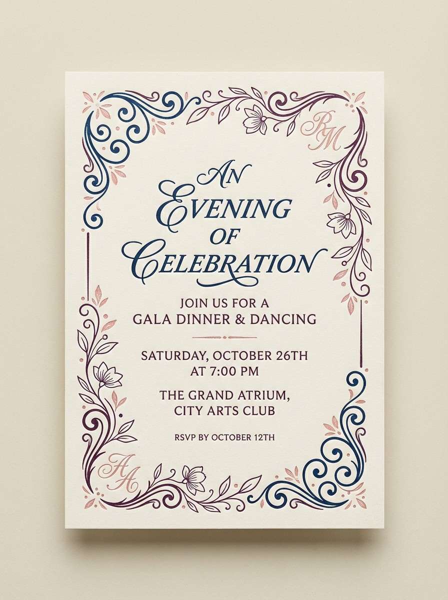 evening invitation design
