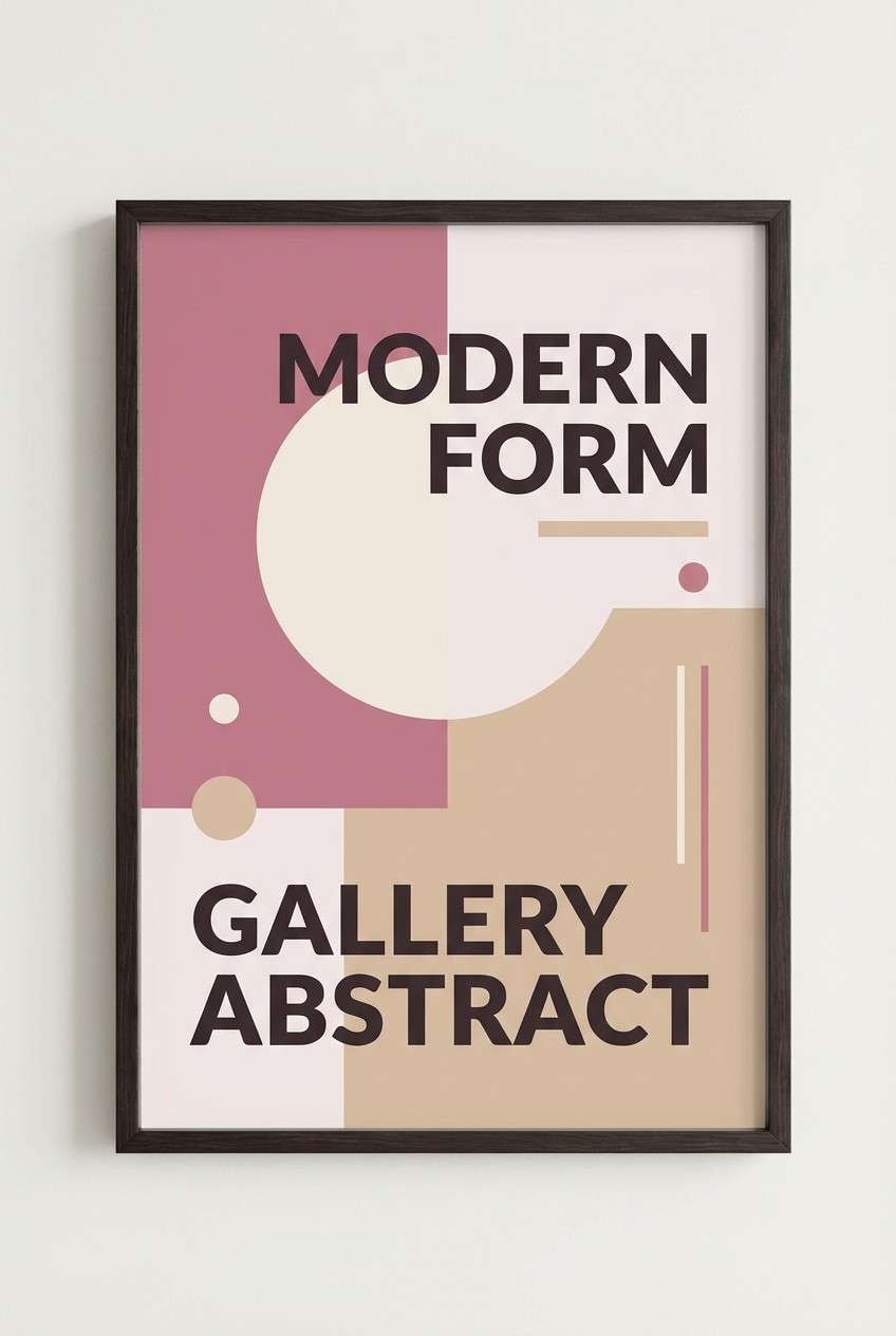 abstract poster in modern mauve