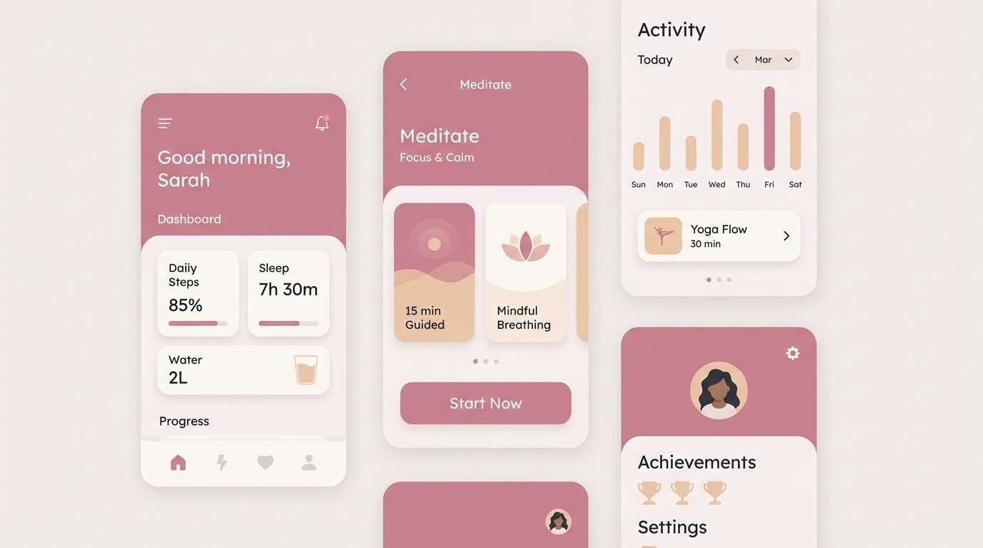 wellness ui in soft puce