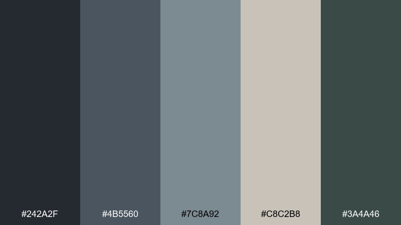 puddle reflection color palette with hex codes