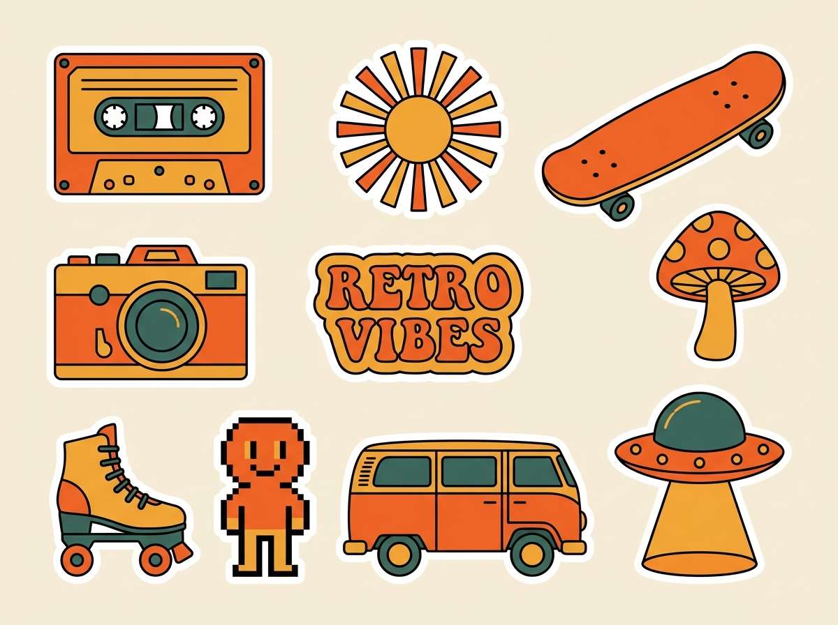 retro sticker sheet