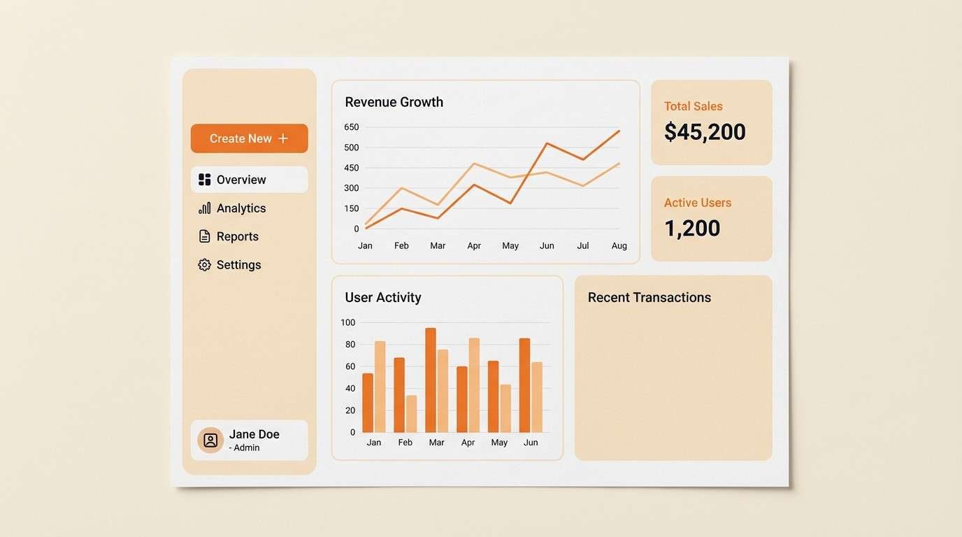 minimal dashboard ui