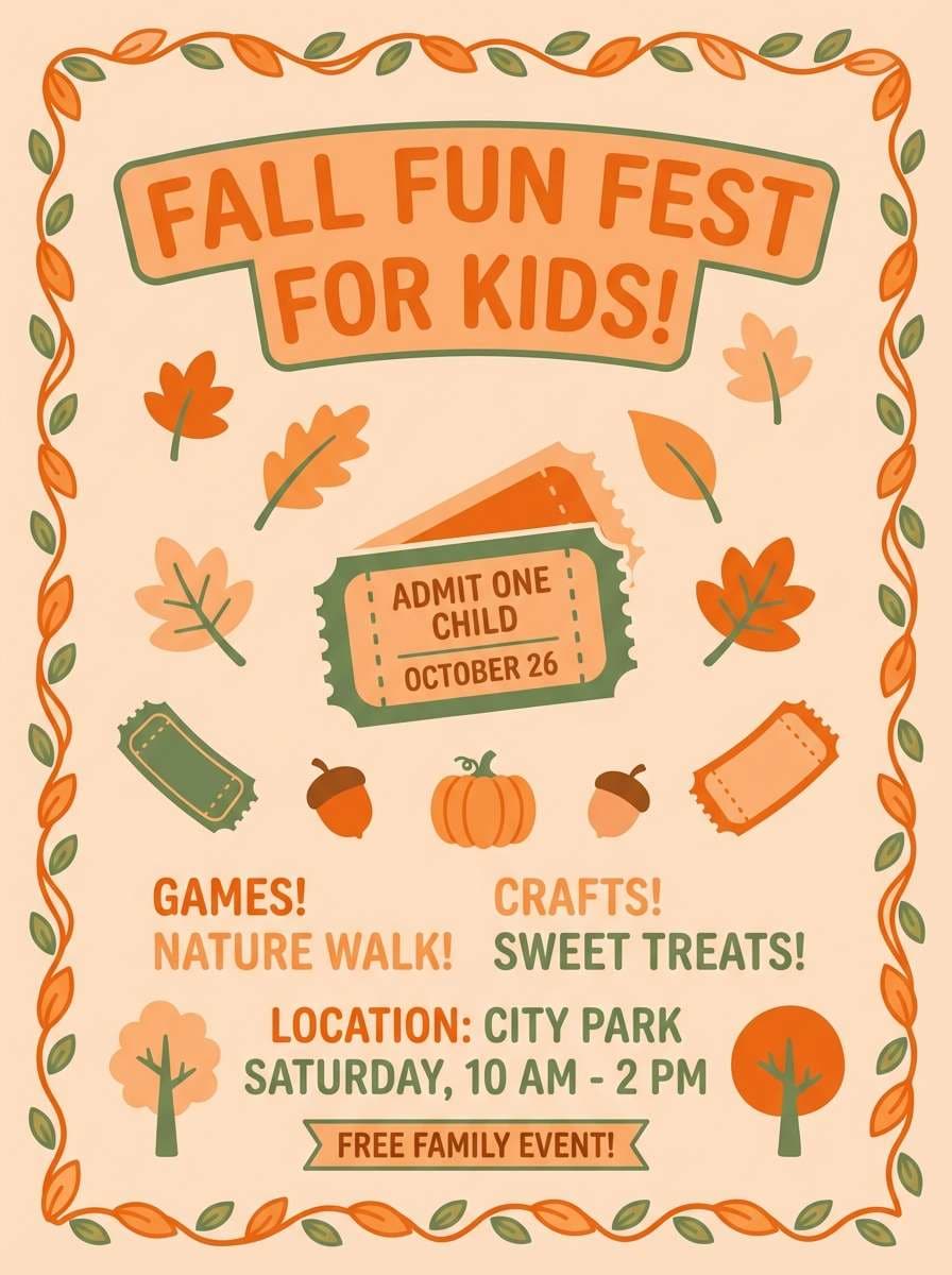 kids autumn flyer