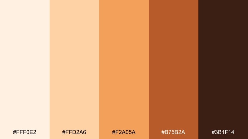 pumpkin cream color palette with hex codes